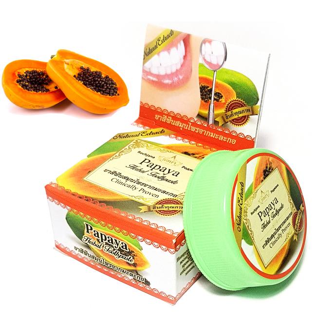 papaya-pasta معجون أسنان لتبييض الأسنان Rochjana Papaya - الصورة 1