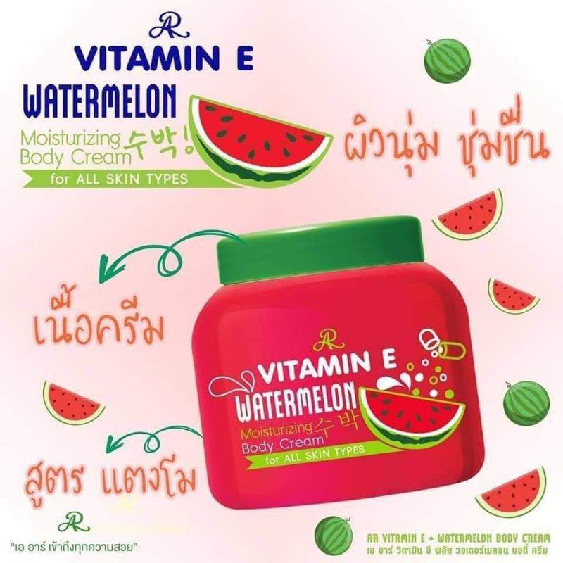 water-melon-vitamin AR Vitamin E Watermelom Body Cream 200 gr - الصورة 1