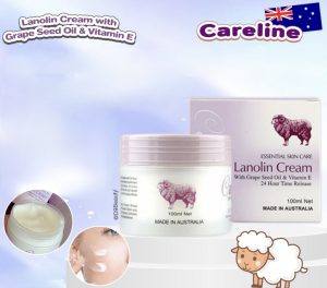 ⁦Careline Lanolin Cream with Grape Seed Oil & Vitamin E 100 ml⁩ - الصورة ⁦2⁩