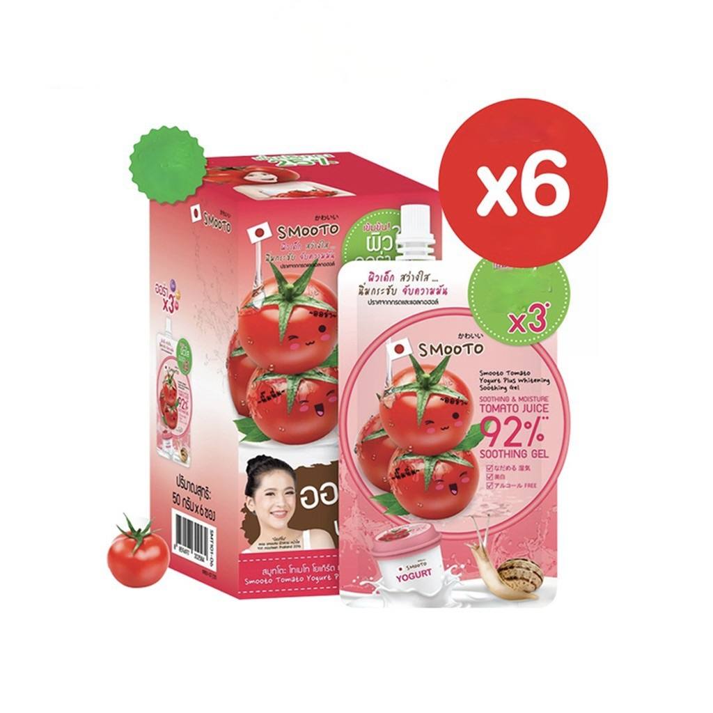 127eea404a6e7c3c63e98d2593551949 Smooto Tomato Yogurt Plus Soothing Gel 92% 6 sachets - الصورة 1