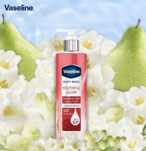 ⁦Vaseline Body Wash Glutaglow Youthful Glow 425 ml⁩ - الصورة ⁦2⁩