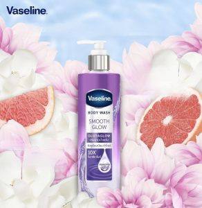 ⁦Vaseline Body Wash Glutaglow Smooth Glow 425 ml⁩ - الصورة ⁦2⁩